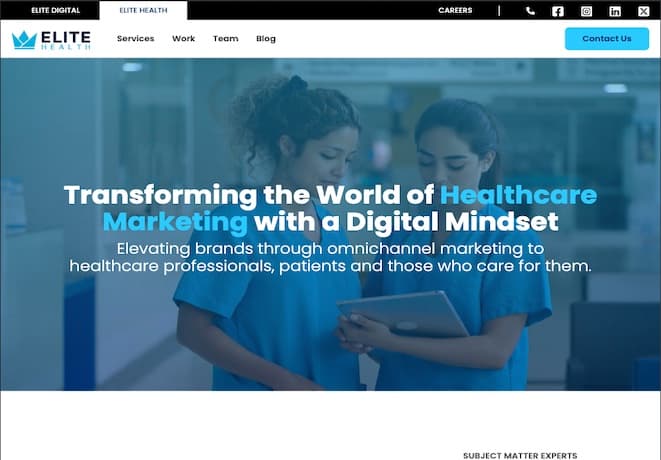 Elite Digital Health website