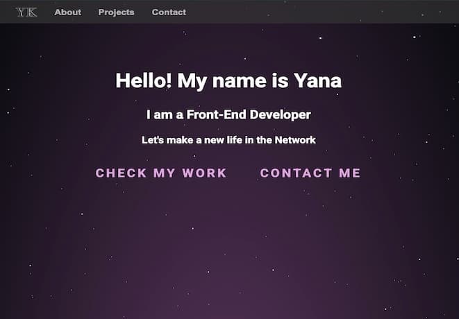 Yana Krukovets portfolio website